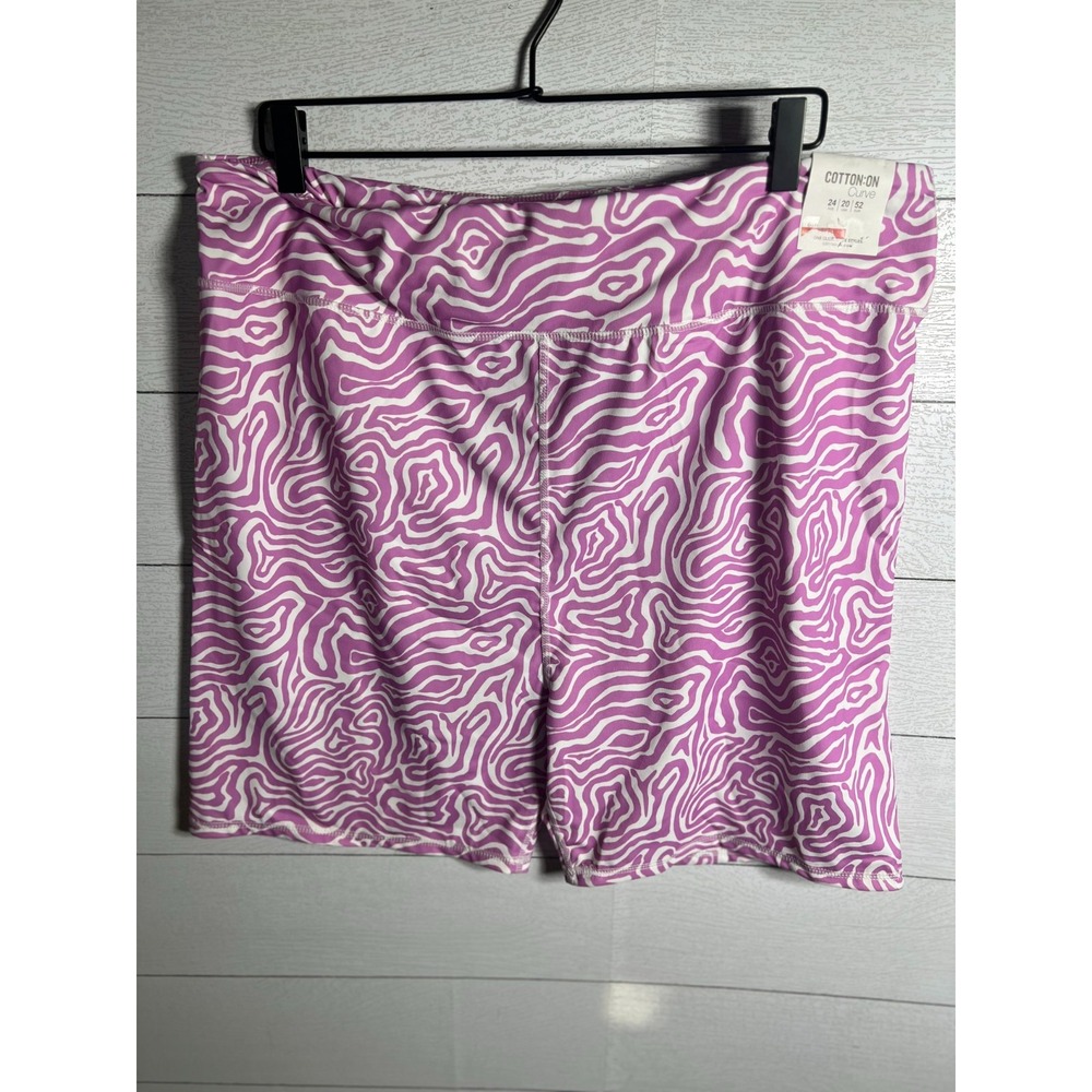 Cotton On New Womens 20 Curve Summer Bike Shorts Dense Wave Neon Orchid Pink